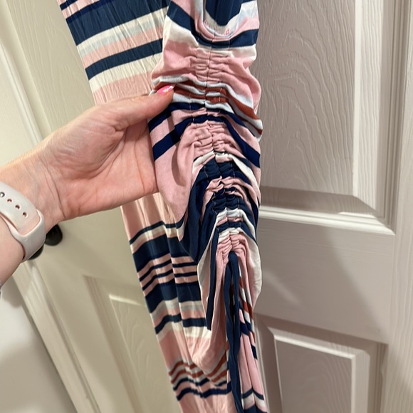 Pink Blush Striped Maternity Dress, NWT, Size S, LED - Picture 4 of 5